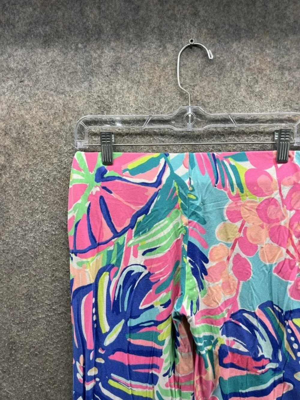 Lilly Pulitzer Sweatpants Womens Small Multicolor Floral Jersey Wide Leg Stretch